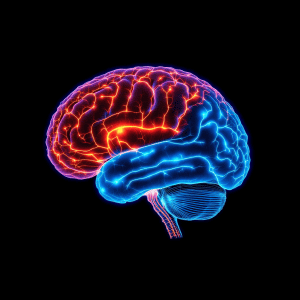 Illuminated brain highlighting neural pathways for ego hacking and mental growth.