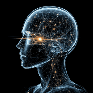 Digital illustration of a human head with interconnected neural network, symbolizing ego hacking and.